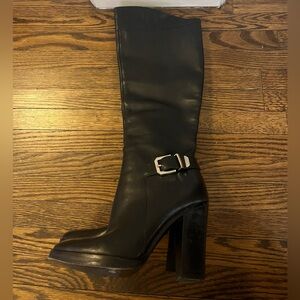 Marciano Black Leather Sole Knee-High Boots